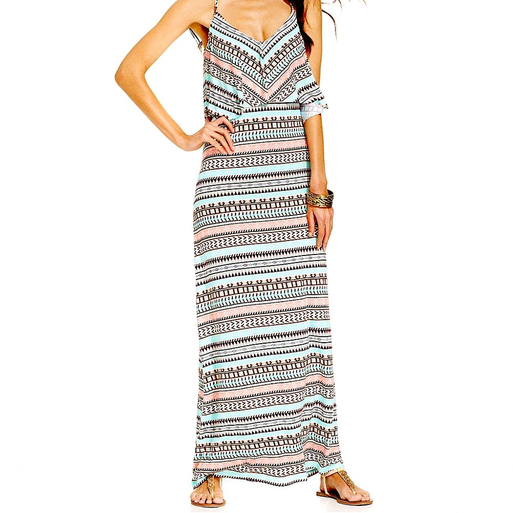EUC Kenneth Cole Reaction Soft & Stretchy Pullover Boho Maxi Dress X-LARGE
